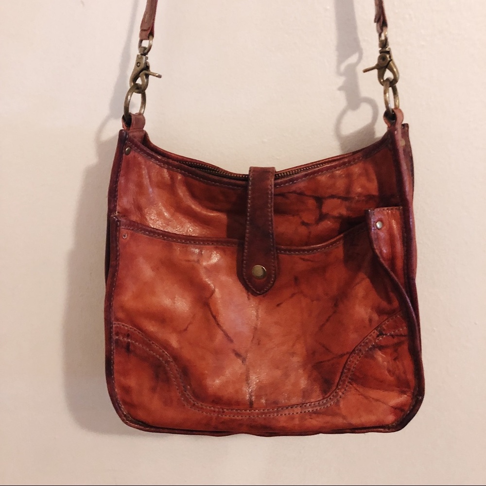 Frye red distressed leather purse